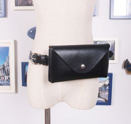 Fashion trend leather bag single button mobile phone rectangular pocket simple solid Colour leisure belt women's waist bag