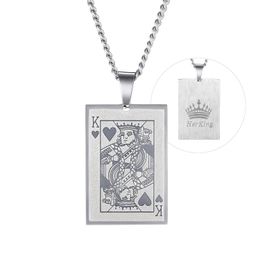 queen playing card Australia - Couple's Playing Cards Necklace, Her King and His Queen Necklace in Stainless Steel, Lover Gift