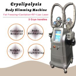 Cryolipolysis Cryotherapy Vacuum Body Slimming Machine Weight Loss Fat Freezing Ultrasonic Cavitation 40khz 3 Cryo Heads