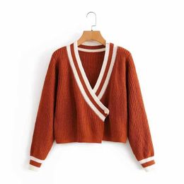 Autumn Winter Women Knit Cardigan V-neckline Long Sleeves Wrap Knitted Sweater Casual femme vetement ropa mujer 210709