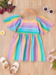 Toddler Girls Polka Dot Colorblock Dress SHE