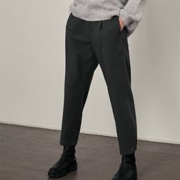 Tangada Fashion Women High Quality Cotton Casual Suit Pants Trousers Side Pockets Buttons Office Lady Pantalon 6D13 211115