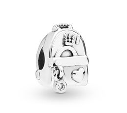 Fits Pandora Sterling Silver Bracelet 30pcs Crown Backpack Beads Charms For European Snake Charm Chain Fashion DIY Jewellery Wholesale