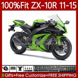 Injection Fairings For KAWASAKI NINJA ZX-10R ZX 10 R 1000 CC ZX10R 11 12 13 14 15 101No.83 ZX 10R 1000CC Green black ZX-1000 2011 2012 2013 2014 2015 ZX1000 C 11-15 OEM Body