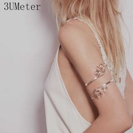 3umeter 2019 New Armbanden Voor Vrouwen Cuff Bracelets Metal Bangles for Women Arm Bracelet Hyperbole Tulip Gift for Girlfriend Q0719