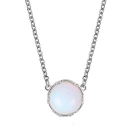 Exquisite Fashion Fresh Moonstone Necklace For Women Gradient Korean 1pcs Jewelry Gift Stone Blue Sweet Neckalce C5O1