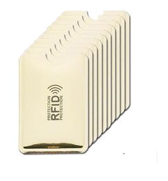Xiruoer Gold Aluminium Case Security Sleeves For Credit Card Bags Protection from Reading 13.56mhz NFC Cards Sleeve Accpet OEM Printing 1000pcs