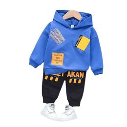 Spring Autumn Children Fashion Clothes Baby Boys Girls Hoodies Pants 2Pcs/sets Kids Infant Costume Toddler Casual Sportswear 211021