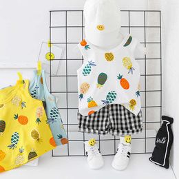 2019 Summer Baby's Sets Newborn Baby Boy Clothing Set Print Boys T-shirt Tops + Pants 2pcs Baby Outfit Toddler Infant Clothing G1023