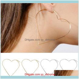 Jewelrybig Hoop Earrings Sexy Aessories Fashion Exaggerated Large Ear Jewelry Smooth Heart For Women Girls & Hie Drop Delivery 2021 8Dzic