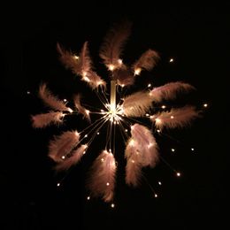 Party Decoration 100 LED Fireworks Lamp Bedroom Feather Supplies Remote Control Courtyard Portable Garden Indoor Outdoor String Lights