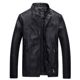 Men's Fur & Faux PU Jackets Coats Autumn Winter Motorcycle Biker Leather Jacket Men Clothes Thick Velvet Size M-3XL
