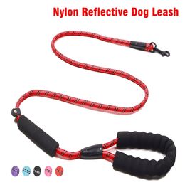 Durable Outdoor Pet Leash Dog Harness Traction Rope Nylon Reflective Running Leashes Rope Adjustable Dog Leash with Padded Handle YL0264