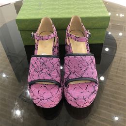 2021 latest designer luxury custom logo women's sandal denim print multi Colour options 35-42