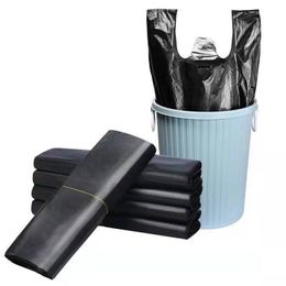 Çöp torbaları kalınlaştırılmış taşınabilir aile tek kullanımlık arka kalp şeklindeki plastik siyah çöp torbası