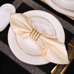 Metal Spring Napkin Ring 3 Colours Table Decoration Napkins Buckle Hotel Wedding Bar Party Desktop Towel Decor Rings Supplies BH5004 WLY