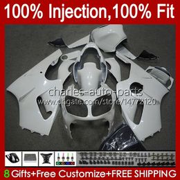 Injection Mould Bodys For KAWASAKI NINJA ZX-12R ZX1200 C ZX 12 R 1200 CC ZX12R 00 01 Bodywork 2No.52 ZX 1200 12R 1200CC 00-01 ZX1200C 2000 2001 OEM Fairing Kit glossy white