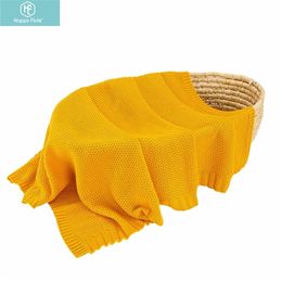 Happy Flute 100% Cotton Baby Blanket Knitted Newborn Swaddle Wrap Blankets Super Soft Toddler Infant Bedding Quilt For Bed Sofa 210309