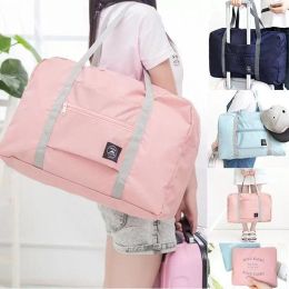 Storage Bags Large Capacity Luggage Packing Tote Travel Shopping Big Bag Folding Clothes Pouch Organiser Nylon High Quality