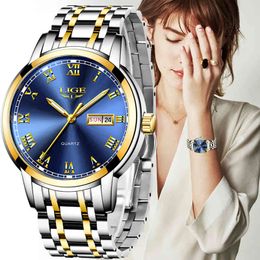 LIGE Japan Quartz Women's Fashion Female Wristwatch Switzerland Luxury Brand reloj mujer Waterproof Women Bracelet Watch