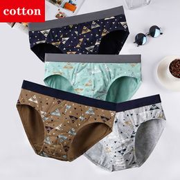 Men's Briefs Sexy Underwear Men Underpants Cotton Comfortable Print Panties Male Lingerie Breathable Cuecas