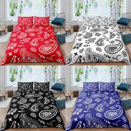 Paisley Bandana Printed 2/3pcs Duvet Cover Bedding Sets With Pillow Case Luxury Bedspread Single Full Queen King Size H0913