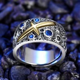 Blue Ring for Women Girl Man Couple Vintage Ring Statement Rings Jewellery Gift