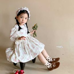 MILANCEL 2021 Autumn Girls Clothes Korean Long Sleeve O-Neck Cute Floral Retro Tutu Dress Q0716