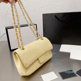 Designer- Fashion 25CM Classic Double Flap Bags Sacoche Multi Pochette Cross Body Lambs Purse Gold/Silver Hardware Luxury Handbags