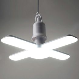 Ceiling Lights E27 48W Led Bulb Lamp Fan Light Mini Foldable Blade Angle Adjustable For Home Garage Lighting In Stock