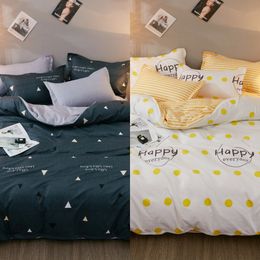 Fashion New Geometric Flat Sheet Set Duvet Cover Bed Sheet Pillowcase Twin Full Queen King Size Soft Bed Linen Cover Set C0223