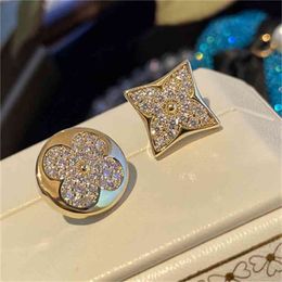 Asymmetric Flower For Women Light Luxury Earrings High Sense Minority Design Temperament Versatile Japanese And Korean