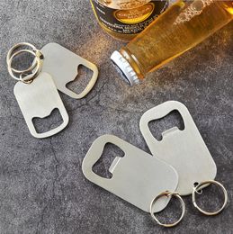Support Keychain Portable Double Side Printable Customization Mental Stainless Steel Beer Bottle Opener