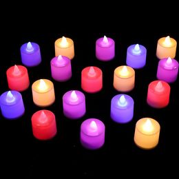 Romantic glow led electronic candle smokeless Colourful little night light birthday party wedding table creative giveaway