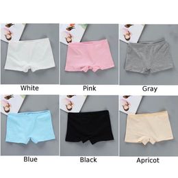 6pc/Lot Children Kids Girls Soft Underwear Elastic Boxer Shorts Panties Solid Underpants 8-14Years 211122