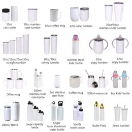 20oz 30oz Skinny Tumbler Double Wall Coffee Cup Insulation Skinny termos For Sublimation Straight Stainless Steel Blanks Termo