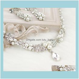 Hair Jewelry Jewelryhair Clips & Barrettes Sparkling Pearl Flowers Cystal Tiaras Crown Bridal Jewerly Wedding Aessory Hairwear Drop Delivery