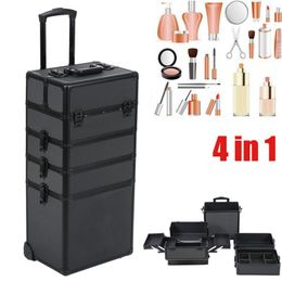 Yonntech Make Up Case Hairdressing Vanity Beauty Cosmetic Box Trolley Large 211112