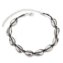 Boho Nature Shell Choker Necklace Handmade Hawaii Beach Beads Necklaces Gold Chain Jewellery for Women Girls