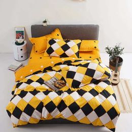Reactive Printing Home bed set pillowcase duvet cover Bedding flat sheet bedclothes 3 or 4pcs queen king Single full 210615