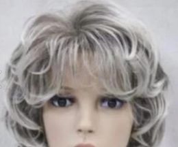 NEW2020 new fine style short gray white health hair WIG wigs for women