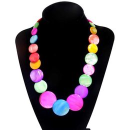 Exaggerated popular natural shell pearl necklace female hand woven Necklace clavicle chain clothing accessories