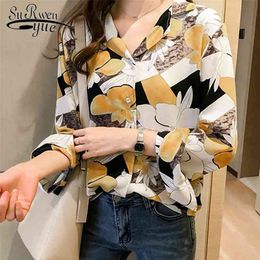 Fashion vintage woman blouses plus size 4XL womens tops and blouses print blouse shirt long sleeve shirt female blusas 1176 40 210528
