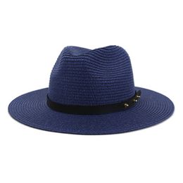 women hats summer spring wide brim jazz caps men women belt band casual vintage classic khaki black blue beach outdoor sun hats