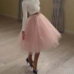 Quality 5 Layers Fashion Tulle Skirt Pleated TUTU s Womens Lolita Petticoat Bridesmaids Midi Jupe Saias faldas 220221