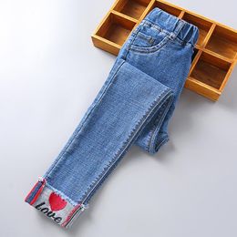 Jeans Factory Wholesale Retail Spring & Autumn Casual Kids Love Stitch Design Trousers For Girls Pants Children's Clothing