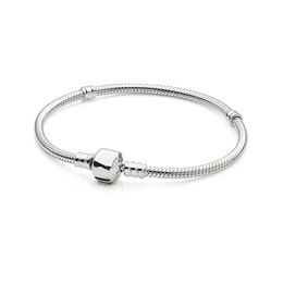 NEW 2021 100% 925 Sterling Silver Round Bracelet Fit DIY Original Fshion Jewelry Gift