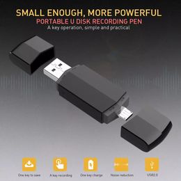 D808 8GB 16GB Mini Recorder Portable Voice Recorder HD Digital USB Micro USB Recording U Disc OTG For Android Dual Plug WAV Recorders