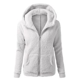 Mulheres com capuz casaco de lã Outwear manga longa casaco jaqueta inverno parka plus tamanho 5xl