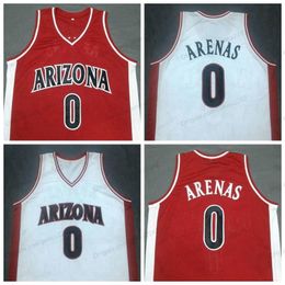 S Custom Retro #0 Gilbert Arenas College Basketbol Forması Mens Ed Beyaz Kırmızı Her Boyut 2xs-5xl Ad ve Numara